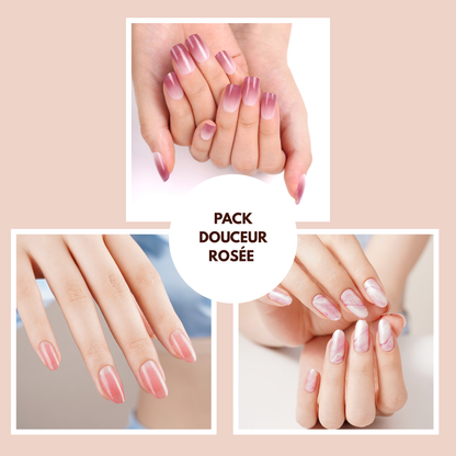 Pack 3 manucures: Douceur rosée